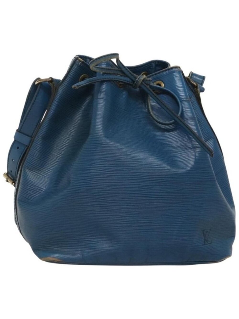 Authentic LOUIS VUITTON Epi Petit Noe Shoulder Bag Blue M44105 LV